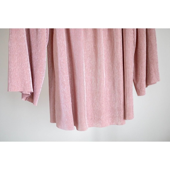Anthropologie Deletta Vacances Pleated Pink Blouse Off The Shoulder SZ L - Picture 6 of 8